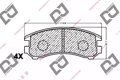 Комплект тормозных колодок, дисковый тормоз DJ PARTS купить